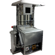 Immersion washer designed for placement in robotic cell